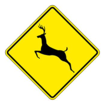 Deer crossing sign